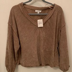NWT Taupe/brown waffle sweater